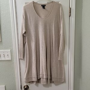 Max Edition Beige Long Sleeve Sweater Dress
